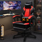 Shintenchi Gaming Chair with Footrest, Massage Lumbar Support, Height Adjustment, and 360° Swivel Seat. Ergonomic Design for Gaming