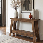 Tribesigns 41.3-Inch Farmhouse Entryway Table, 2-Tier Narrow Console Table Behind The Couch, Entryway Furniture with Storage for Small Spaces, Living Room, Hallway, Foyer, Rustic Brown