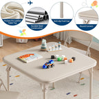 GAOMON 3 Piece Set Folding Table and Chairs Set, Boys and Girls Activity Table and Chairs Set for Dining Room,Daycare,Classrooms