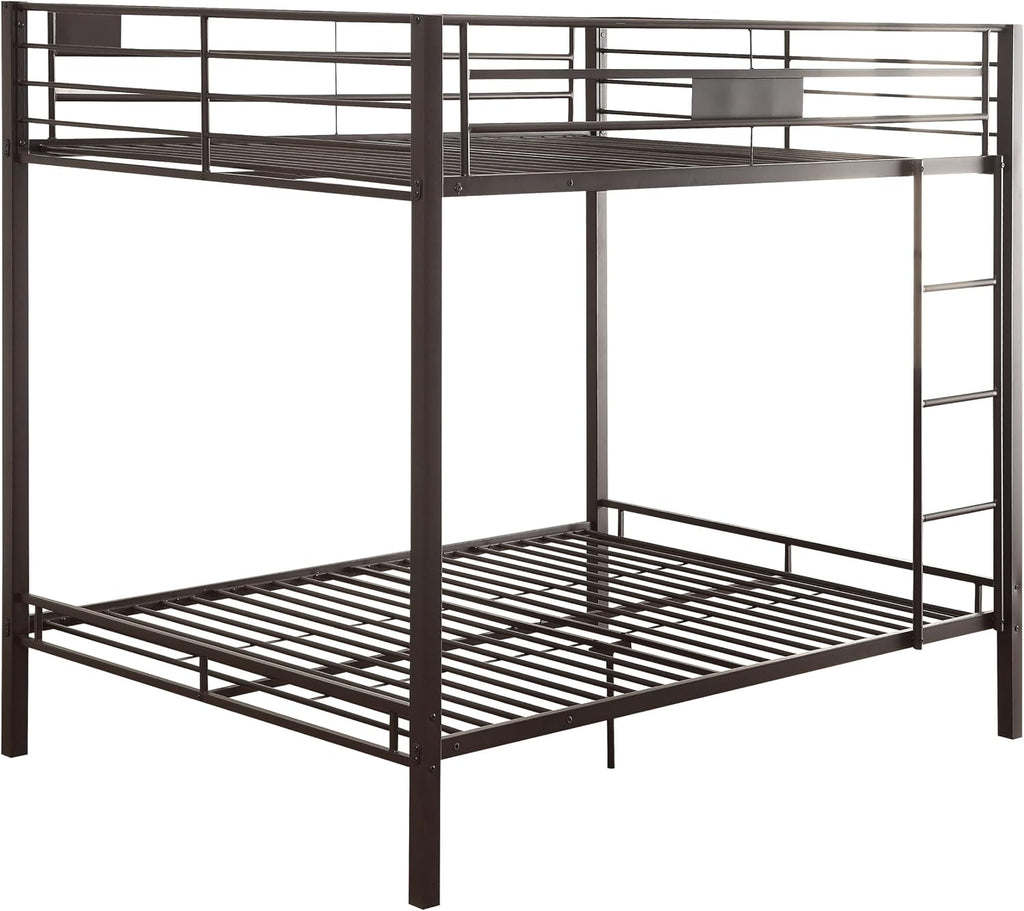 Sandy Black Double Queen Bunk Bed with Built in Ladder