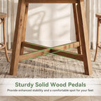 Solid Wood Bar Table, 31.5" Square Counter Height Pub Bistro Table with Footrest for Kitchen Dining Room, Farmhouse Small High Top Cocktail Furniture for Apartment Cafe, Brown