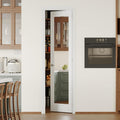 18" x 80" Pantry Door with Prehung Door Jamb, Right-Handed Interior Door, 1-Lite Mirror, White MDF with Hardware Kit