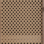 Rattan Pantry Cabinet, 64 Inch Tall Kitchen Storage Cabinet with 2 Adjustable Shelves, 2 Drawers, Large Wooden Food Cupboard for Living Room, Dining Room, Light Brown