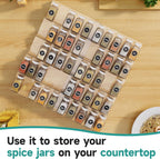 MIUKAA Acrylic Spice Drawer Organizer, 5 Tier - 10 Pack Seasoning Organizer for Drawer, Expandable From 13" to 26" Kitchen Drawer Spice Rack (Jars not Included)