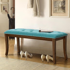 MAISON ARTS 44'' Upholstered Dining Room Bench, Padded Vintage Dining Bench with Solid Wood Legs and Button-Tufted for Kitchen, Living Room, Hallway