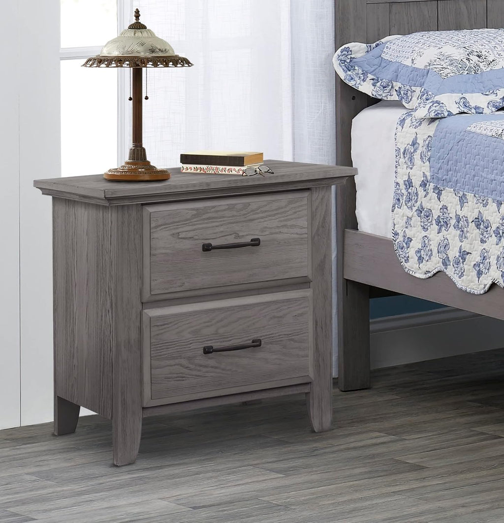 Soho Baby Chandler Premium 2-Drawer Nightstand, Graphite Gray