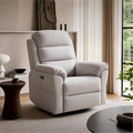 FLEXISPOT Souffle-Pro Swivel Rocker Recliner Chair, Power Nursery Glider Recliner with Massage & Heat, Adjustable Headrest, Oeko-TEX Fabric, FSC Wood Frame Ideal for Nursery & Home, Light Grey