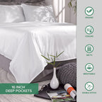 Pure Bamboo King Sheets, Genuine 100% Organic Viscose Derived from Bamboo Bed Sheet Set, Luxuriously Soft & Cooling, Double Stitching, 2 Year Quality Promise (King, Ivory)