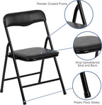 Flash Furniture Mindy Kids 3-Piece Folding Table and Chairs Set for Daycare and Classrooms, Children's Activity Table and Chairs Set, Black