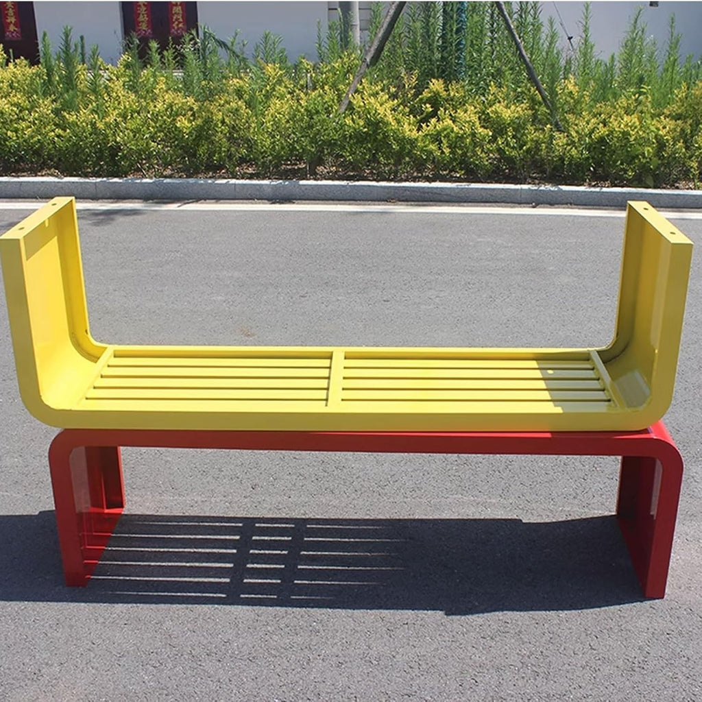Outdoor Benches Weatherproof Backless Made of Stainless Steel No Assembly Required Seat Width 40CM (15 Inches) for Porch, Patio, and Indoor(Gray,120 * 40 * 45CM)