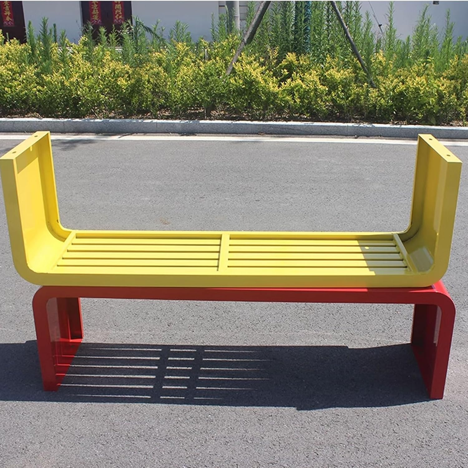 Outdoor Benches Weatherproof Backless Made of Stainless Steel No Assembly Required Seat Width 40CM (15 Inches) for Porch, Patio, and Indoor(Gray,120 * 40 * 45CM)