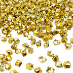 Fake Ice, 16 * 22mm 250 PCS, Golden Acrylic Ice Rocks, Acrylic Ice Cubes Clear Rocks Fake Diamonds Clear Acrylic Vase Filler