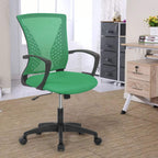 Home Office Chair Computer Ergonomic Chair Mesh Mid Back with Wheels Lumbar Support Armrest and Adjustable Executive for Men&Women (Green)
