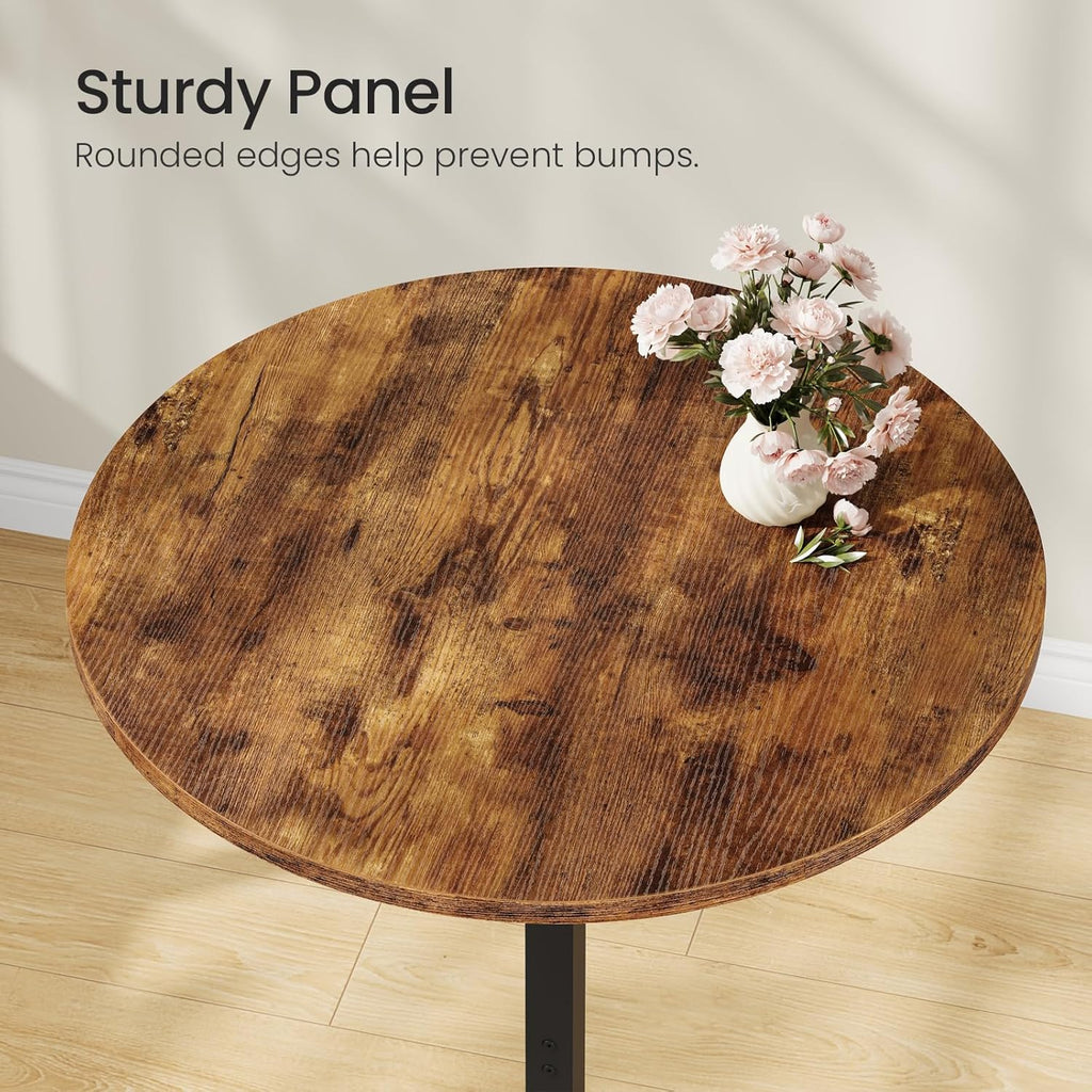 CHOEZON 21.6" Round Bar Table, Pub Table with Windmill-Inspired Base, Cocktail Table, for Bar, Pub, Cafe, Dining Room, Rustic Brown and Black TBT04BF