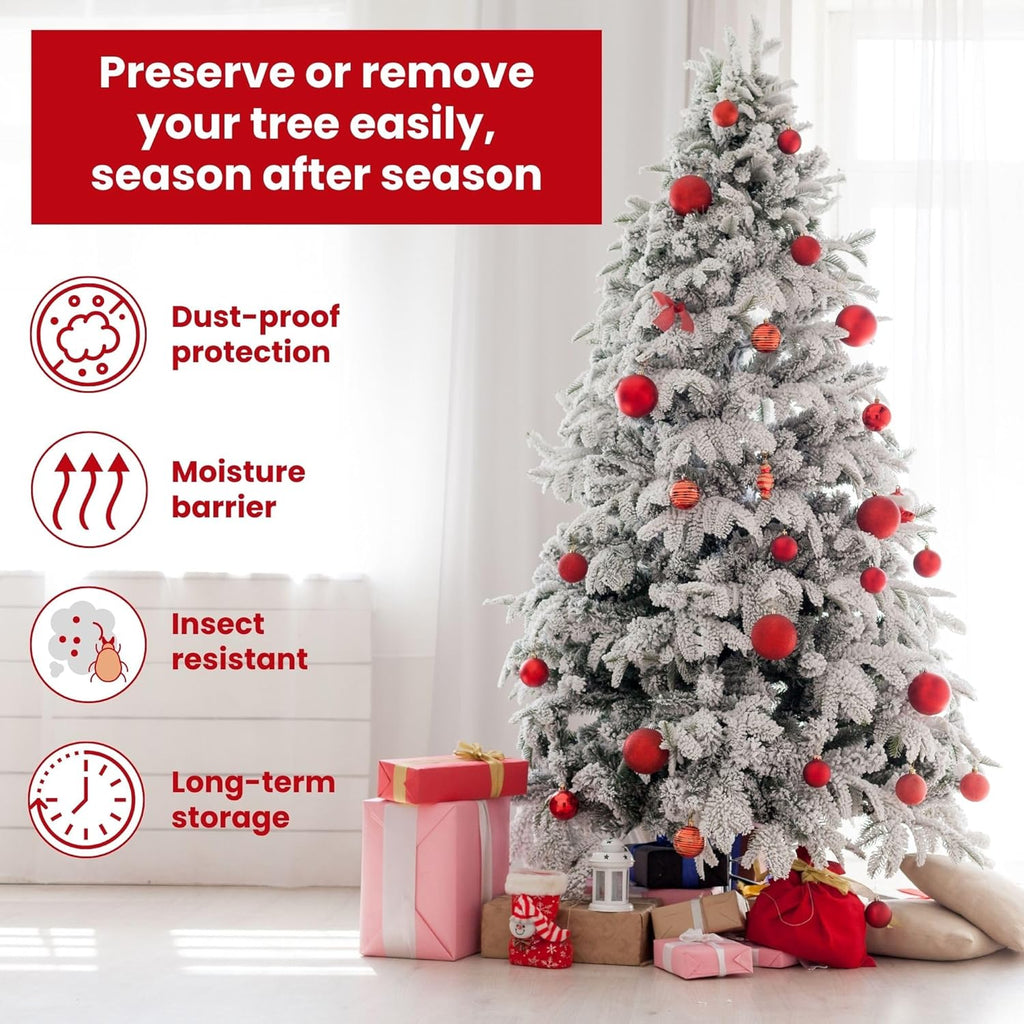 VicMore Christmas Tree Disposal Bag 9ft x 6ft White - Heavy-Duty Polyethylene Storage Cover
