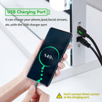 Vanity Mirror with Lights Lighted Makeup Mirror with Dimmable LED Bulbs,3 Color Lighting Modes,USB Charging Port Touch Control,Sturdy Metal Frame Design,White (50x40cm, 4.70)