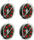 ProPik Christmas Wreath Storage Bag - 4 Pack Clear Christmas Wreaths Storage Container- Garland Holiday Artificial Wreath Storage Holder –Water Proof Transparent PVC (White, 36 Inch)