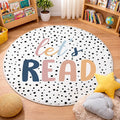 Breling 4 ft Classroom Reading Corner Rug Non-Slip Round Let's Read Carpet Back to School Boho Classroom Decor Washable Read Rug for School Library Calming Corner Nursery Playroom Bedroom Living Room