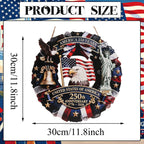 Spiritlele 250th Anniversary USA Door Sign Patriotic Wreath 4th of July Hanging Plaque 250 Years Indoor Decoration for Front Door Home Office Celebration Gift