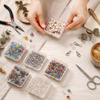 SATINIOR 300 Packs Clear Small Plastic Containers 2.9 X 2.9 X 1 Inches Transparent Storage Box with Hinged Lid in Bulk for Jewelry Hardware Crafts Small Items