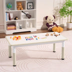 DOREROOM Toddler Table, 7 Level Height Adjustable Kids Play Furniture for Ages 3-8, Rectangular Plastic, 23.6" W x47.2 L, Multi-Activity Desk with Graffiti Desktop for Home & Daycare