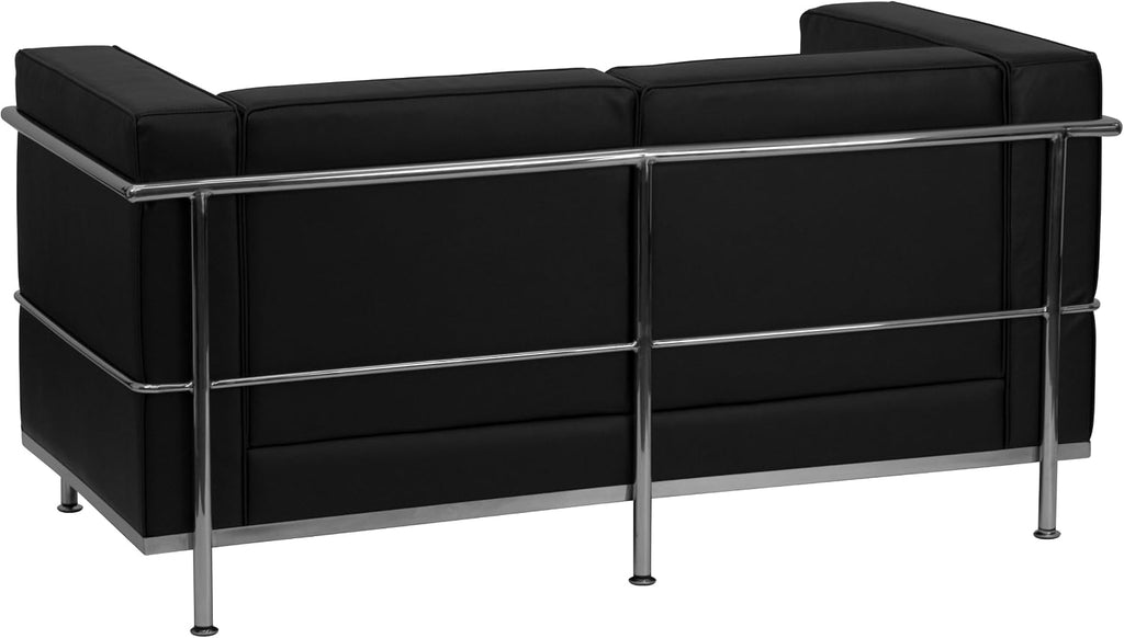 Flash Furniture HERCULES Regal Series Contemporary Black LeatherSoft Loveseat with Encasing Frame