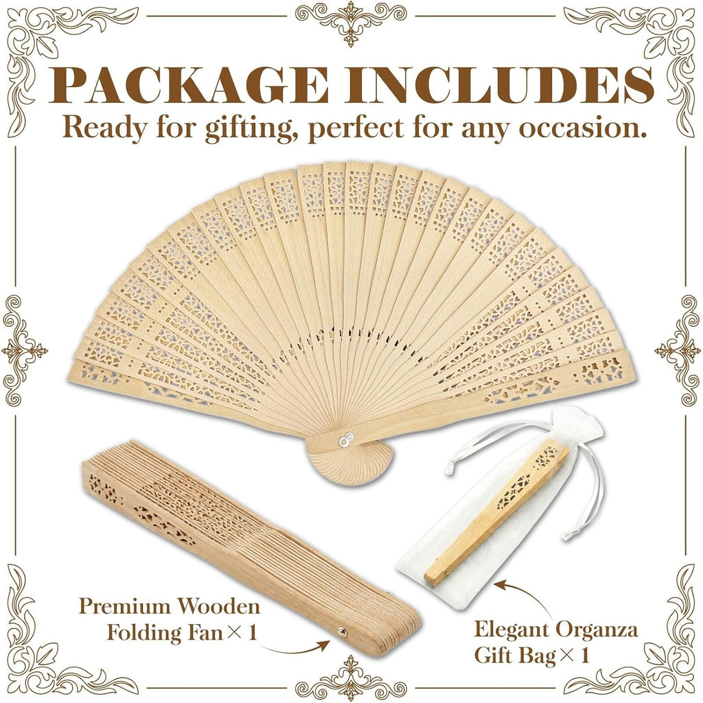 Personalized Wedding Fans For Guests Bulk Custom Wooden Folding Hand Fans With Organza Bags For Wedding Party Baby Shower Graduation
