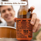 LEJIAJINW 50th Birthday Gift 50 Year Old Birthday Gifts for Men Women, Cheers to 50 Years Vintage 1976 Leather Can Sleeve, Funny 50th Birth Party Decoration Gift for Dad, Mom, Husband, Wife, Grandpa
