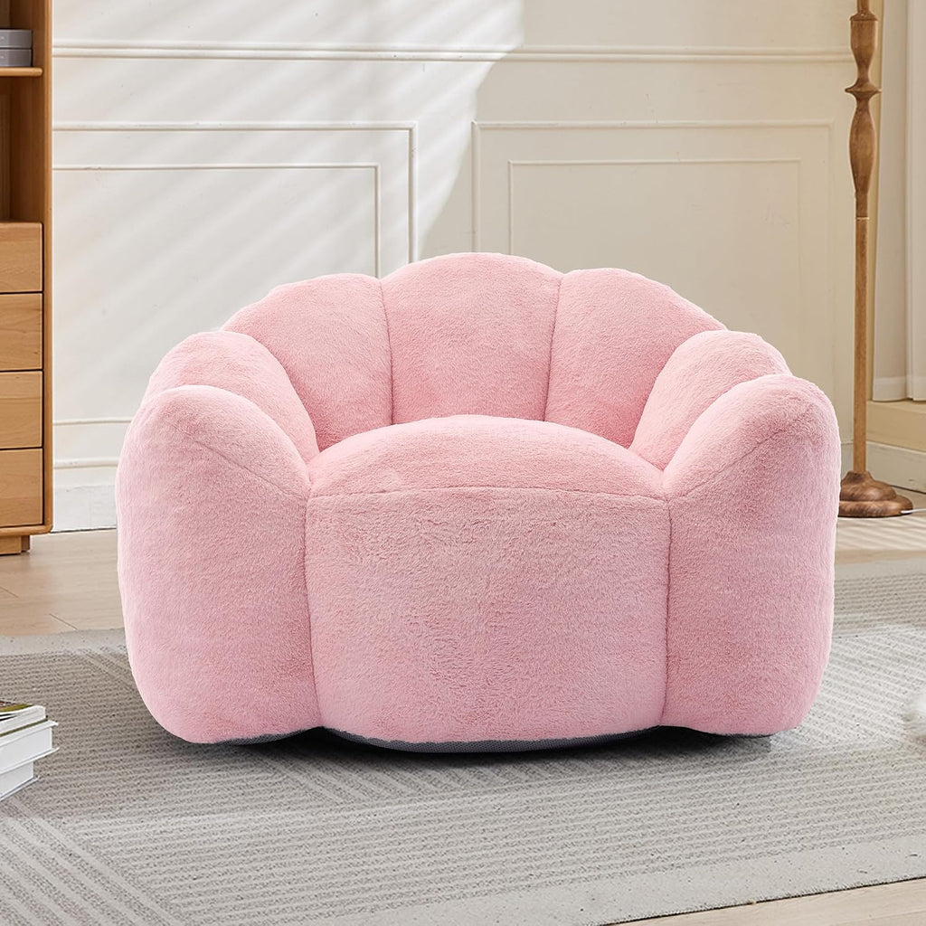 YISHENG Bean Bag Chairs, Large Bean Bag Couch for Adults,Stuffed Single Sofa Chair Comfy Giant Bean Bag Chair with Spacious Design for Playing or Bedroom,Reading Pink