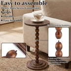 Small Round Side Table, C Table End Tables for Sofa, Sofa Round Tables for Living Room Study and Small Spaces (Walnut)