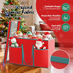 Christmas Figurine Storage Box & Nutcracker Storage Containers with Visible Lid and Cardboard Dividers, Keeps 8 Holiday 15"-Figurine Collectibles, Xmas Decoration Storage Bag, 600D Oxford / Tear-Proof