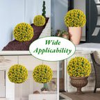 2 Pack Artificial Topiary Balls, Faux Rose Flower Spheres with Hanging Chain & Zip Ties, Easy Assembly, No Maintenance Decor for Indoor, Outdoor, Garden, Patio, Wedding, Home