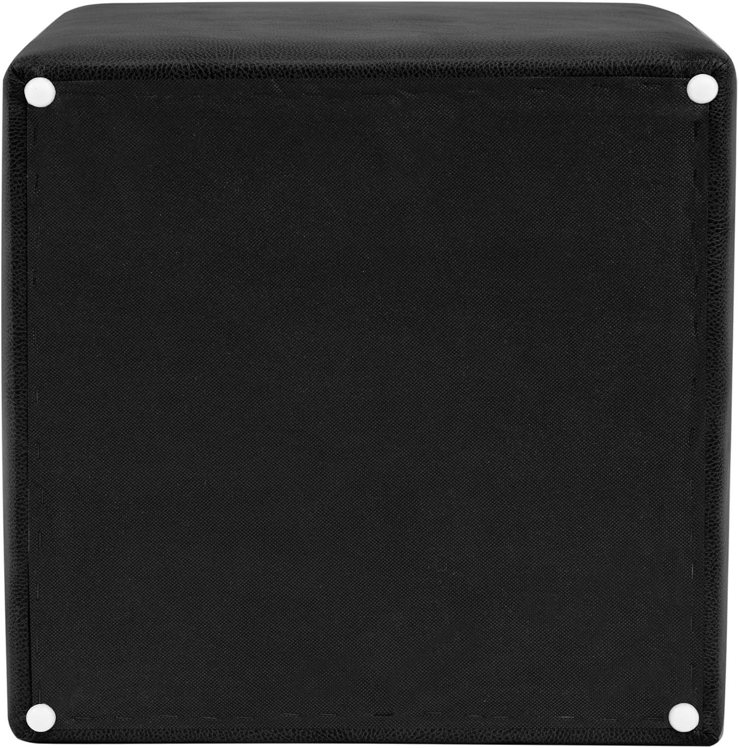 HomePop 17.5" Storage Ottoman with Tray Top - Black Faux Leather