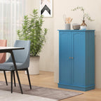 Storage Cabinet, 41" Kitchen Pantry with 12 Door Shelves and Adjustable Shelving, Double Doors, Blue