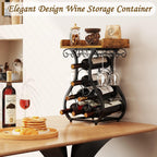 X-cosrack Wine Racks Countertop, Small Wine Rack with Wine Glass Holder, Mini Countertop Wine Rack with Tabletop Wine Storage Cabinet Shelf for Kitchen Pantry Home Bar