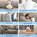 Bean Bag Filler, 10lbs Shredded Memory Foam Filling, Soft Pillow Stuffing Bean Bag Refill Foam for Couch, Cushion, Stuffed Animals, Dog Bed, Arts Crafts