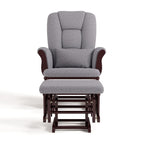 Storkcraft Tuscany Glider & Ottoman with Lumbar Pillow, Espresso/Gray Swirl