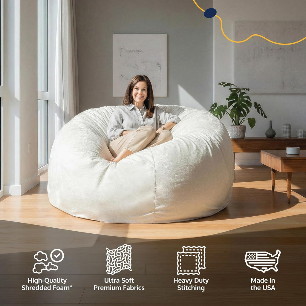 ULTIMATE SACK | 3 Ft Bean Bag Chair | Sports Suede | Foam Filled - Removable Washable Cover