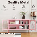 Metal Storage Cabinet with Doors and Shelves,2 Door TV Stand,Accent Cabinet,Metal Locker&Sideboard Buffet Cabinet&Bookshelf&Cupboard for Home,Office,Living Room