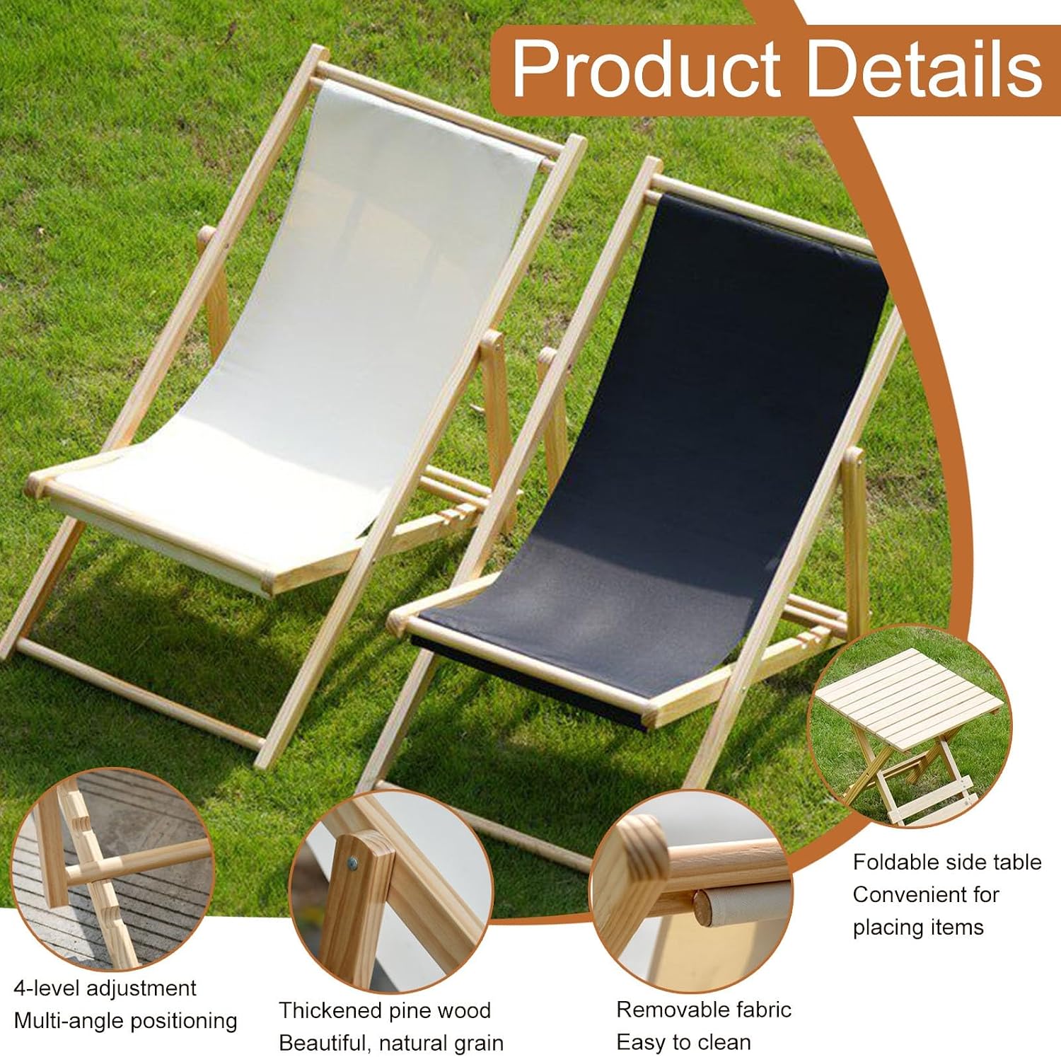 Kids Lounge Chair Outdoor, w/Removable Striped Fabric Cushions, Adjustable Reclining Design, Durable Construction, Indoor/Outdoor Pet Chaise for Backyard, Pool, Beach(Red)