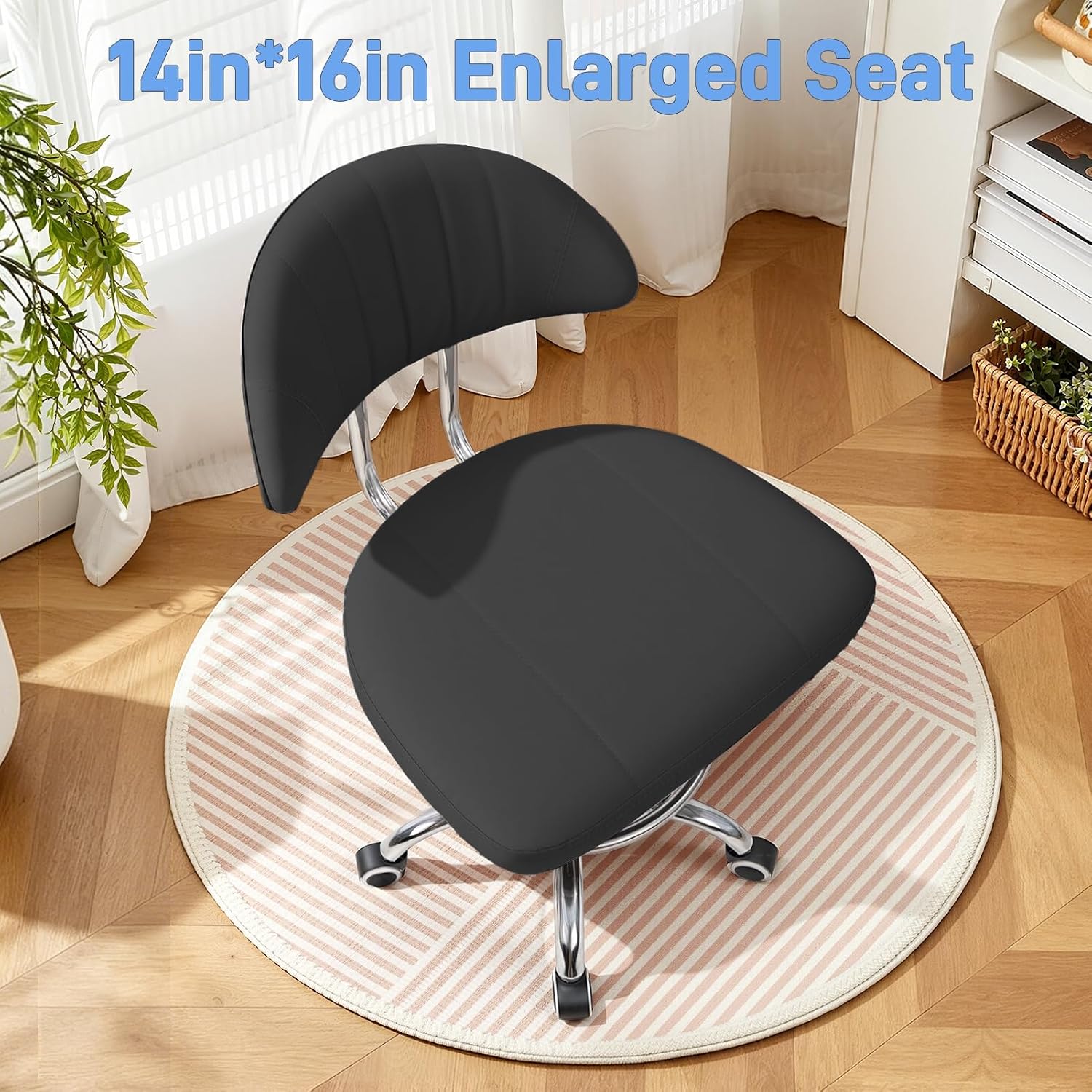 Height Adjustable Drafting Chair, Tall Office Chair with Backrest and Foot Rest, Swivel Rolling Stool, Ergonomic Computer Chairs, for Home Office Studio Dental Salon, 220 lbs Black