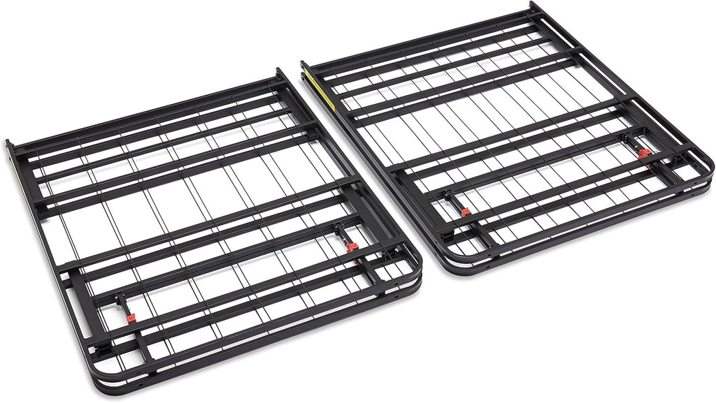 Amazon Basics Bed Frame with Storage, Foldable Metal Platform, Sturdy Steel, No Box Spring Needed, 14-inch High, Tool-Free Setup, Noise Free, Easy Assembly, Queen Size, Black