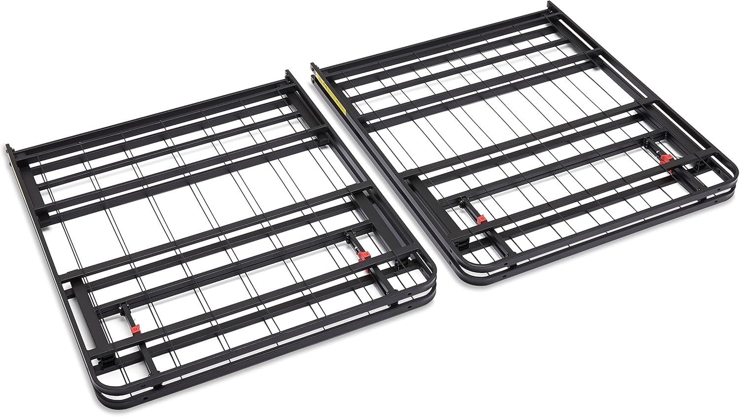 Amazon Basics Bed Frame with Storage, Foldable Metal Platform, Sturdy Steel, No Box Spring Needed, 14-inch High, Tool-Free Setup, Noise Free, Easy Assembly, Queen Size, Black