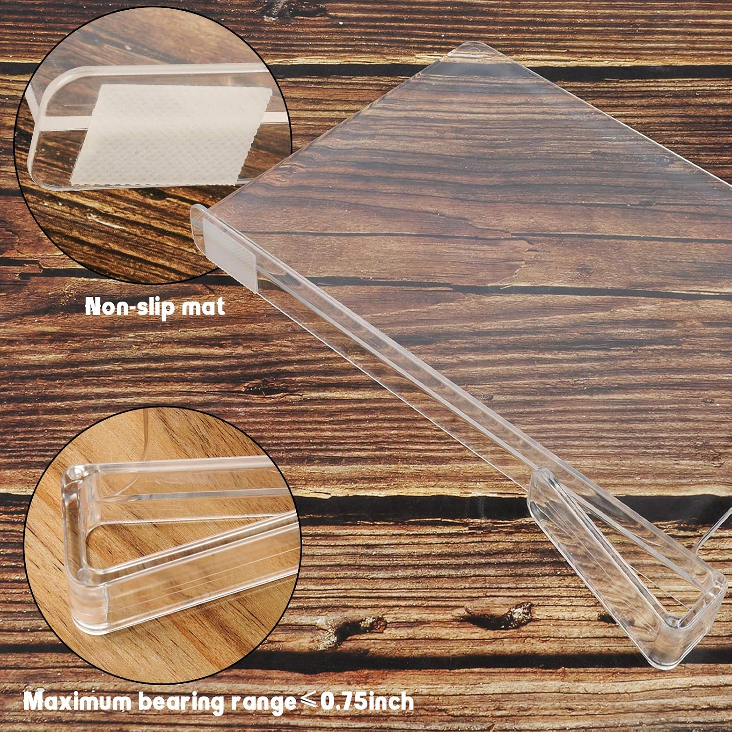 Acrylic Shelf Dividers for Closet Organization, Closet Shelf Organizer Closet Separator for Wood Shelves Clear Shelf Dividers for Closets (6 Pack)