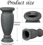 Cemetery Vase, Resin Grave Vase Memorial Flowers Vases for Home Tabletop, Artificial or Fresh Flowers, Cemetery Grave Headstone Decorations (2Pcs, Grey), No Draining Holes
