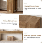 Epecoya 94.5 Inch Extra Long Console Table, Farmhouse Large Wooden Entryway Table, Long Sofa Table Behind Couch for Spacious Living Room Hallway, Natural Oak Brown