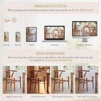 LUE BONA Solid Wood Wishbone Dining Chair Set of 2, Mid Century Modern Y-Shaped Backrest Dining Room Chairs, Fully Assembled Handwoven Seat, Light Brown