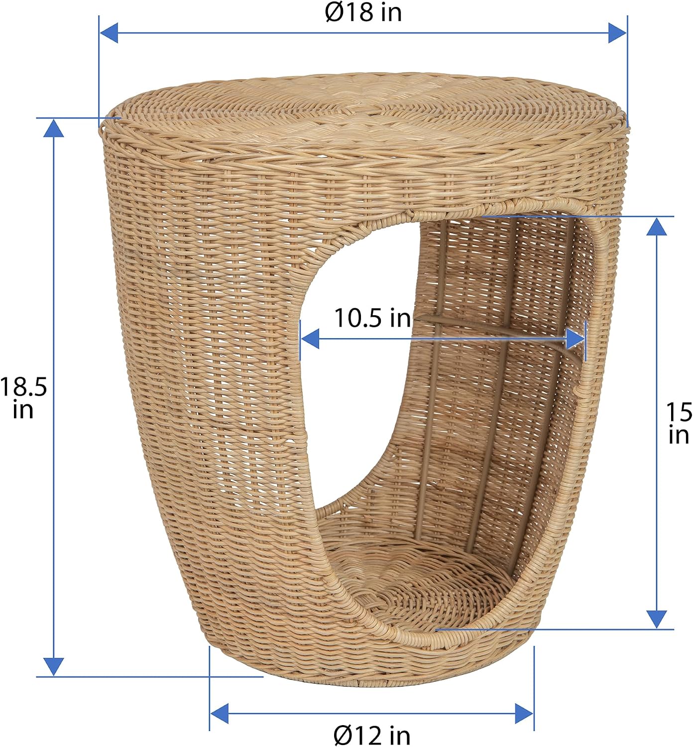 Kouboo- Naya Wicker Sidetable & Endtable for Livingromm or Bedroom, Natural