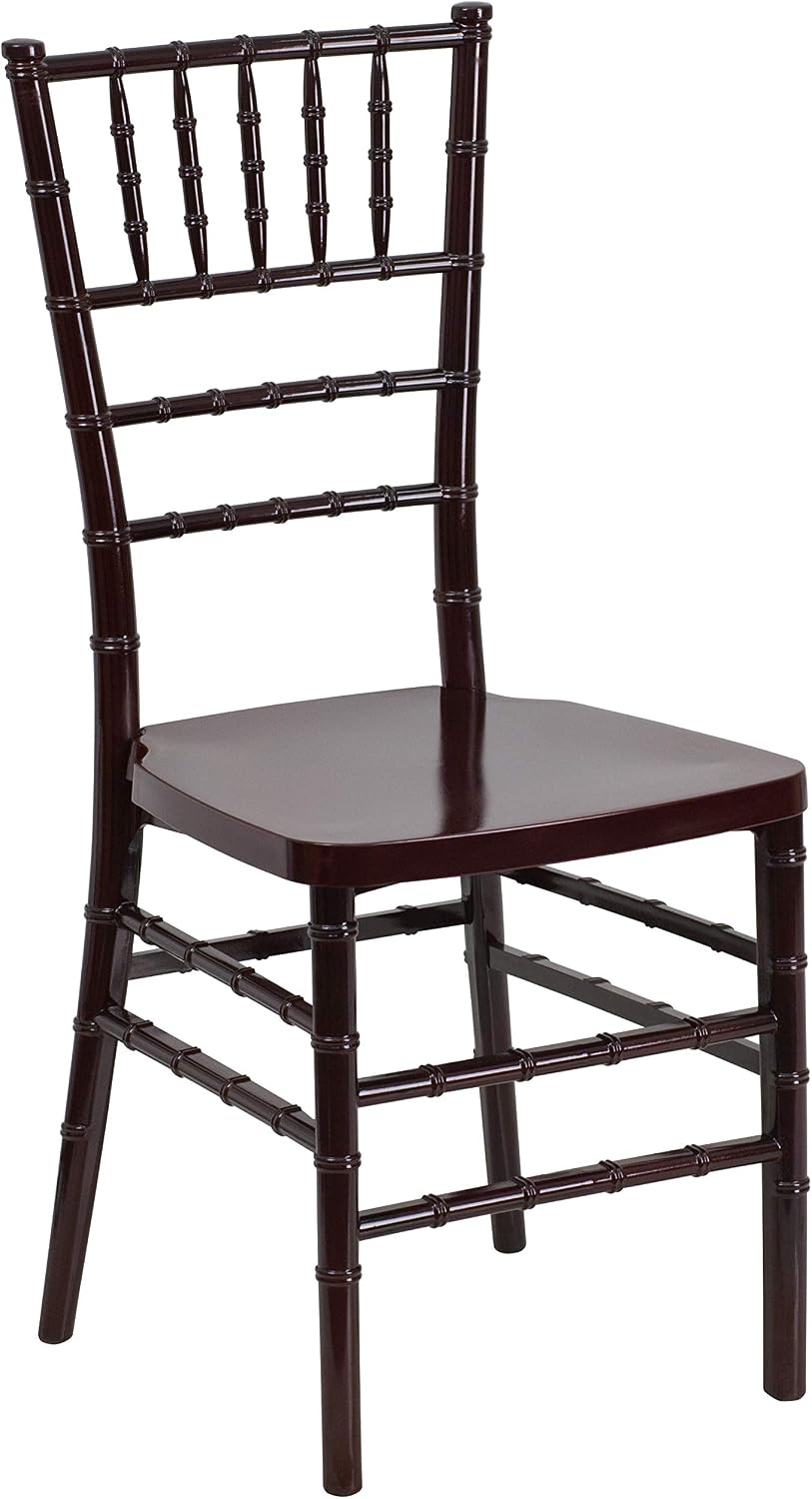 Flash Furniture 2 Pack HERCULES PREMIUM Series Mahogany Resin Stacking Chiavari Chair
