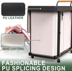 230L (60 Gal) Extra Large Fashion Laundry Sorter 3 Section with Lid, Rolling Laundry Basket Hamper with Handle, Laundry Organizer Storage Cart with Sturdy Metal Frame for Laundry Room, Hotel, White